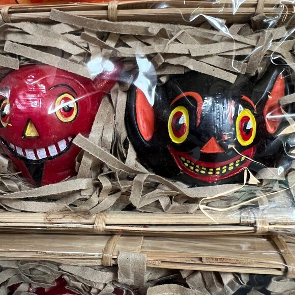 Illuminations Vintage Inspired Halloween Candles Devil Bat Skull Pumpkin Faces - Picture 3 of 5